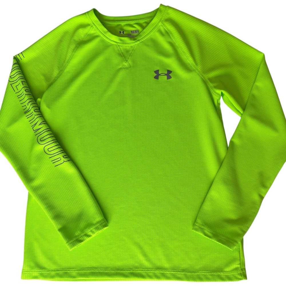 Under Armour Boys AllSeasonGear Waffle Knit Long Sleeve Athletic Shirt Youth L